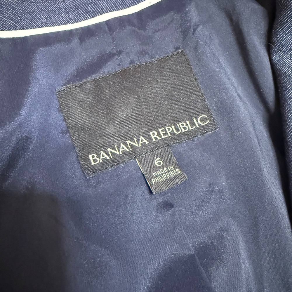 Banana Republic Blue Side Tie Wool Blazer - Picture 4 of 5